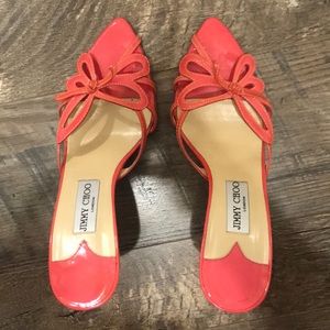 Jimmy Choo Pink Patent Leather Wedge